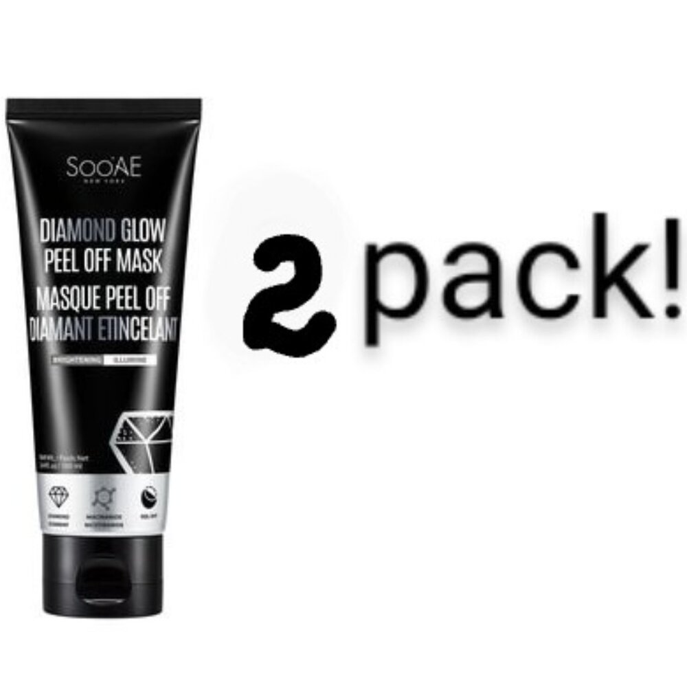 SooAE Diamond Glow Brightening Peel Off Mask 3.4 OZ --Pack of 2 tubes